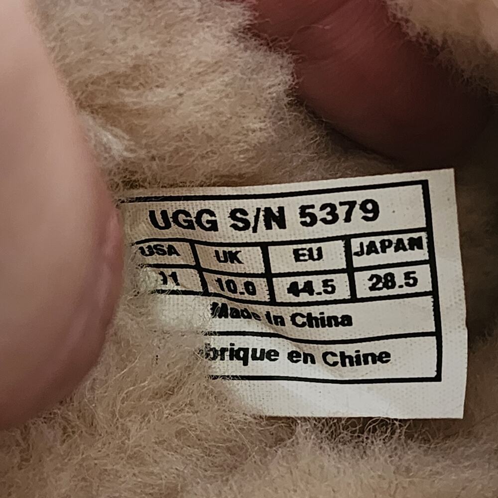 UGG Ascot Men's Leather Sheepskin Lined Slippers Moccasins Size 11 Brown - Picture 9 of 9